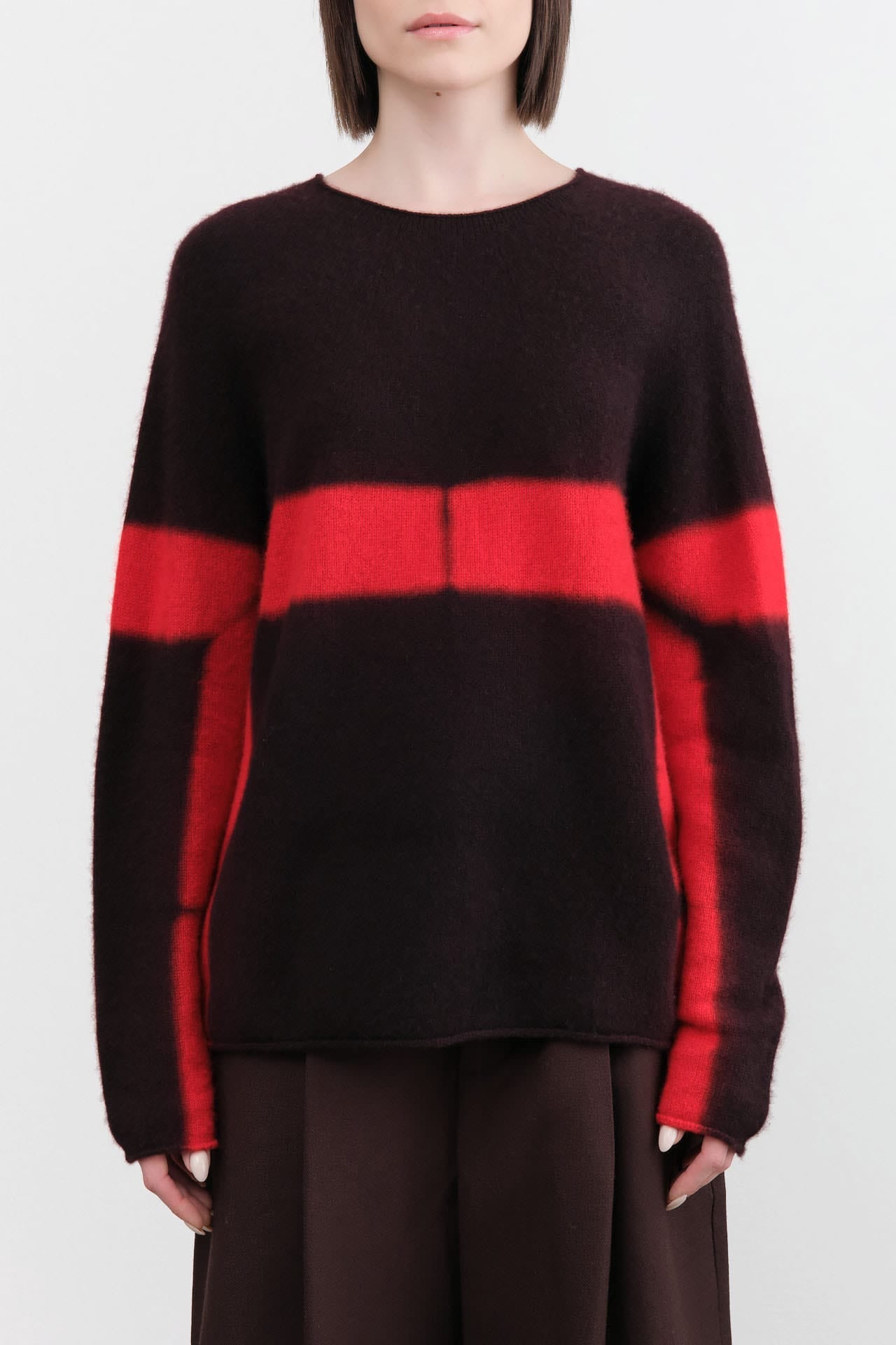 Suzusan Apparel Womens Sweaters Cashmere Seamless Pullover Long in Black Black / Medium
