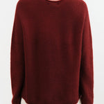 Suzusan Apparel Womens Sweaters Cashmere Seamless Pullover Long in Bordeaux Bordeaux / Medium