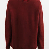 Suzusan Apparel Womens Sweaters Cashmere Seamless Pullover Long in Bordeaux Bordeaux / Medium