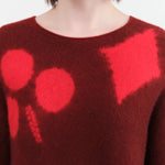 Suzusan Apparel Womens Sweaters Cashmere Seamless Pullover Long in Bordeaux Bordeaux / Medium