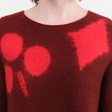 Suzusan Apparel Womens Sweaters Cashmere Seamless Pullover Long in Bordeaux Bordeaux / Medium