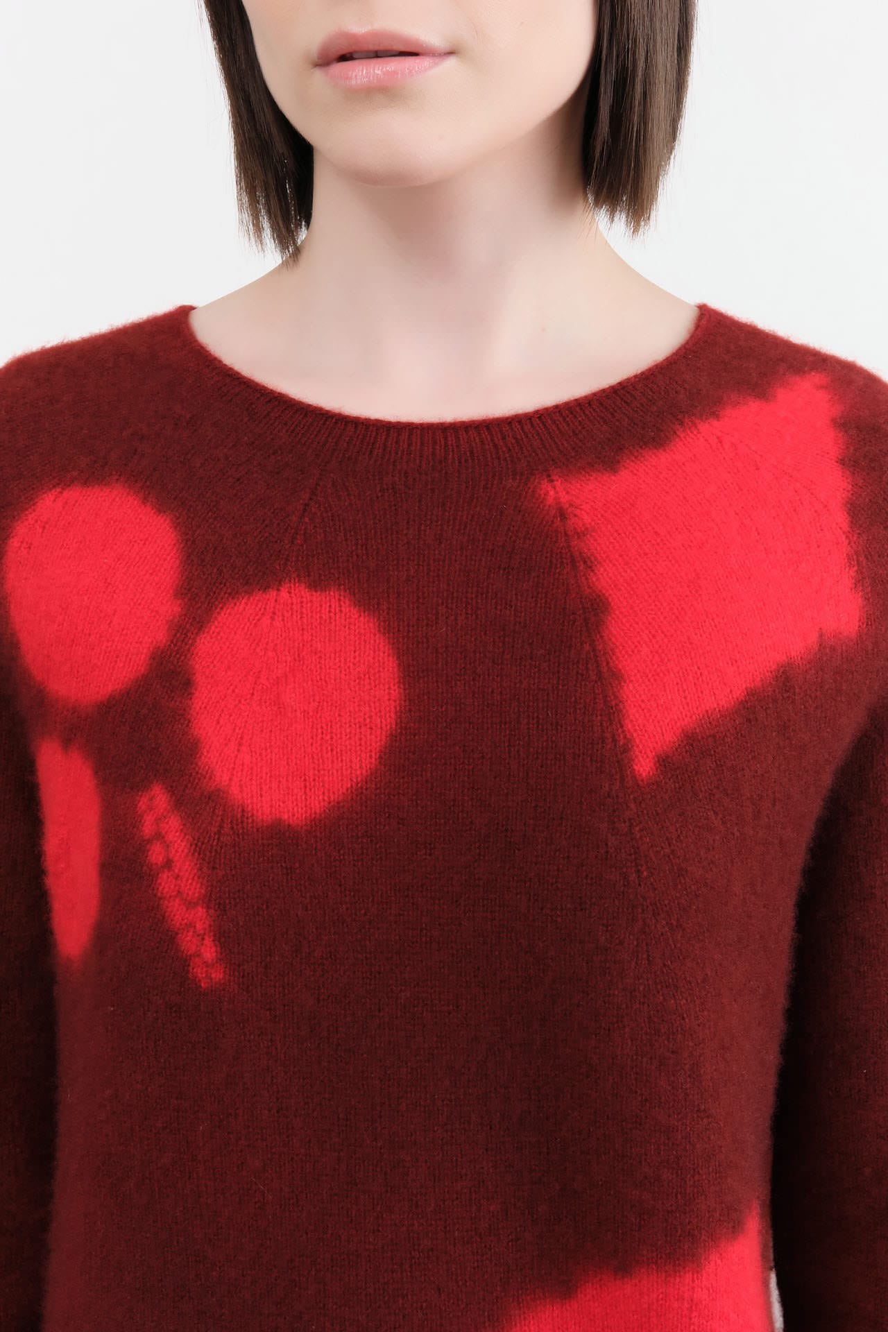 Suzusan Apparel Womens Sweaters Cashmere Seamless Pullover Long in Bordeaux Bordeaux / Medium