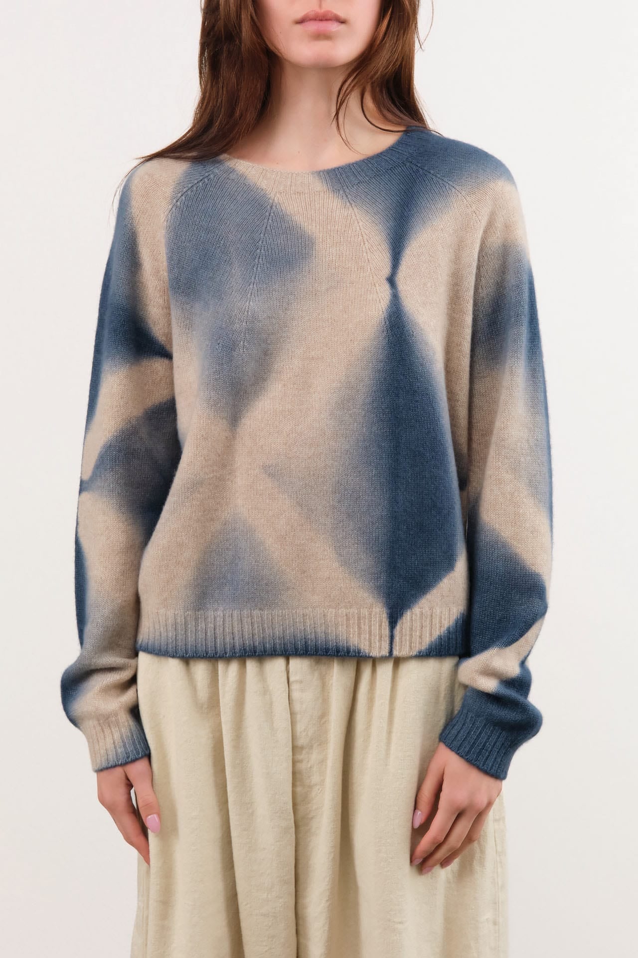 Suzusan Apparel Womens Sweaters Cashmere Seamless Pullover Short in Dark Blue