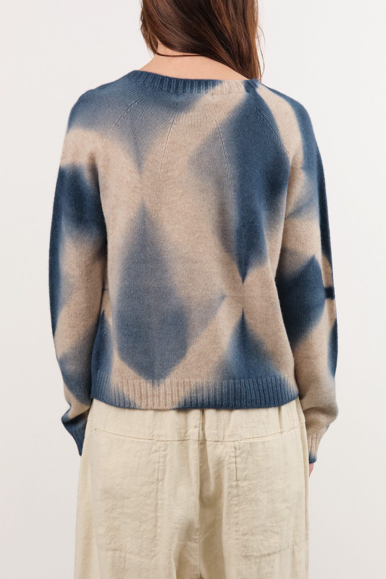 Suzusan Apparel Womens Sweaters Cashmere Seamless Pullover Short in Dark Blue