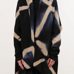 Suzusan Apparel Womens Outerwear Cashmere Seamless Upside Down Cape in Black/Sand Black/Sand / One Size