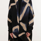 Suzusan Apparel Womens Outerwear Cashmere Seamless Upside Down Cape in Black/Sand Black/Sand / One Size