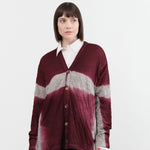 Suzusan Apparel Womens Sweaters Dual Layer Wool Cotton Cardigan Dark Purple / Medium