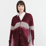 Suzusan Apparel Womens Sweaters Dual Layer Wool Cotton Cardigan Dark Purple / Medium