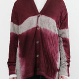 Suzusan Apparel Womens Sweaters Dual Layer Wool Cotton Cardigan Dark Purple / Medium