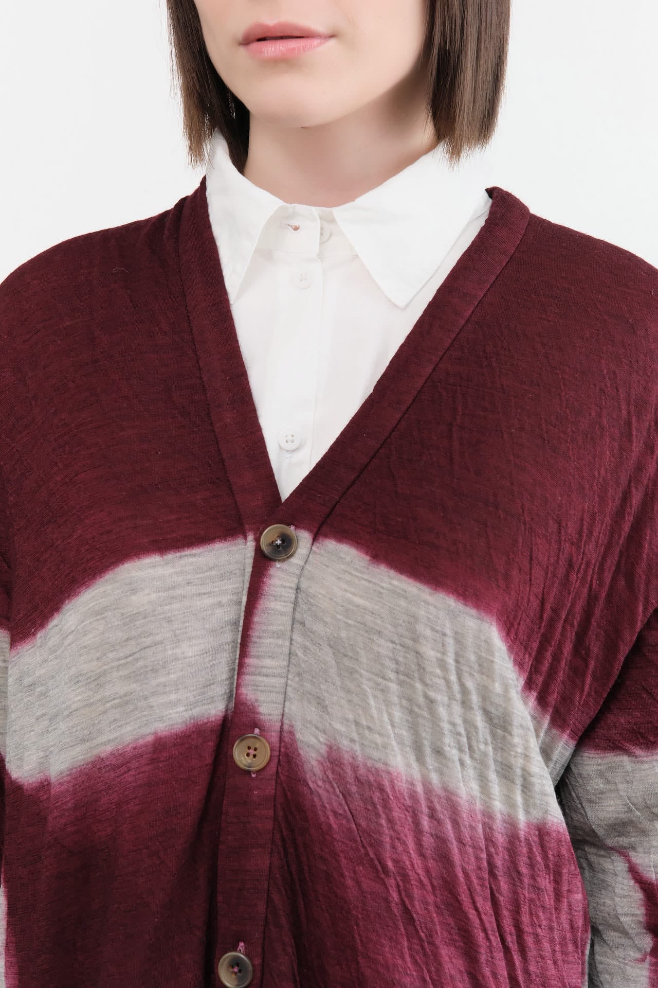 Suzusan Apparel Womens Sweaters Dual Layer Wool Cotton Cardigan Dark Purple / Medium
