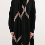 Suzusan Accessories Scarves Itajime Shibori Cashmere Knit Shawl in Black Black/Light Coffee / One Size