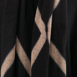 Suzusan Accessories Scarves Itajime Shibori Cashmere Knit Shawl in Black Black/Light Coffee / One Size
