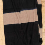 Suzusan Home Throws Itajime Shibori Cashmere Knit Throw in Black Black/Light Coffee / 79" L X 55" W