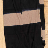 Suzusan Home Throws Itajime Shibori Cashmere Knit Throw in Black Black/Light Coffee / 79" L X 55" W