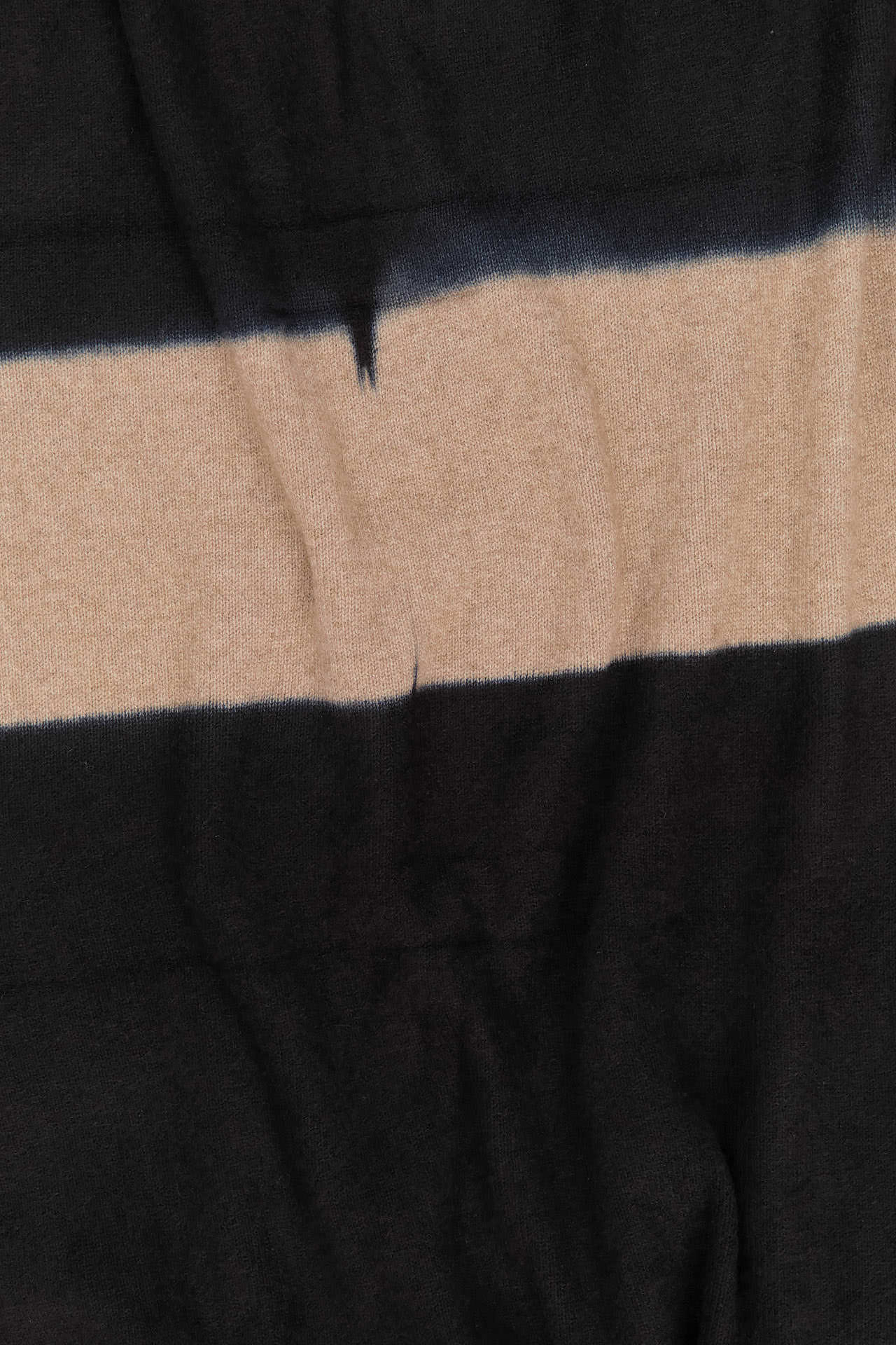 Suzusan Home Throws Itajime Shibori Cashmere Knit Throw in Black Black/Light Coffee / 79" L X 55" W