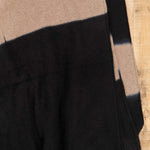 Suzusan Home Throws Itajime Shibori Cashmere Knit Throw in Black Black/Light Coffee / 79" L X 55" W