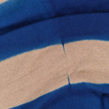 Suzusan Home Throws Itajime Shibori Cashmere Knit Throw in Dark Blue Dark Blue/Light Coffee / 79" L X 55" W