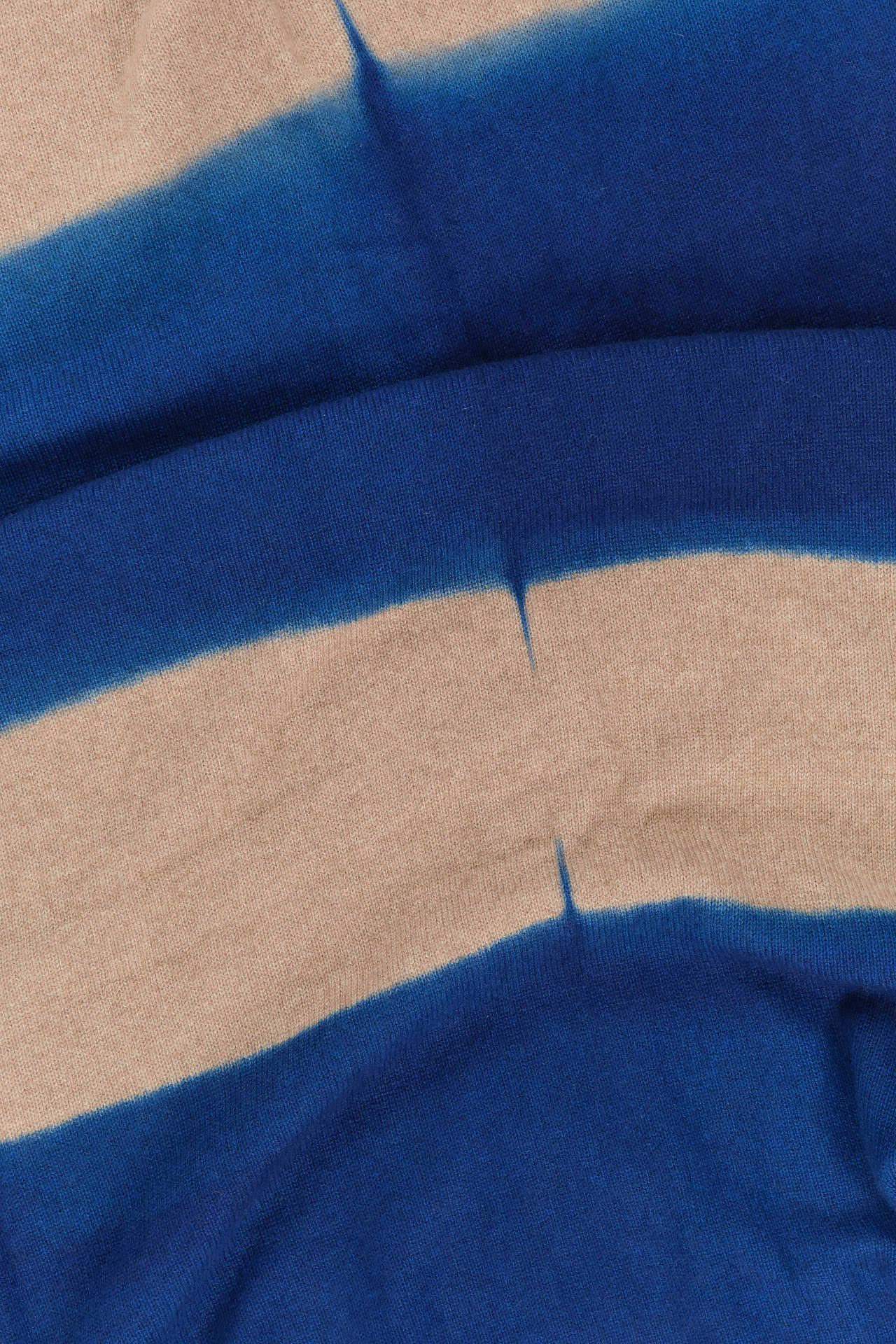 Suzusan Home Throws Itajime Shibori Cashmere Knit Throw in Dark Blue Dark Blue/Light Coffee / 79" L X 55" W