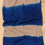Suzusan Home Throws Itajime Shibori Cashmere Knit Throw in Dark Blue Dark Blue/Light Coffee / 79" L X 55" W