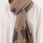Suzusan Accessories Scarves Madara Shibori Cashmere Knit Shawl in Silver Grey Silver Grey/Light Coffee / One Size