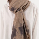 Suzusan Accessories Scarves Madara Shibori Cashmere Knit Shawl in Silver Grey Silver Grey/Light Coffee / One Size