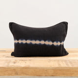 Suzusan Home Pillows Nuisuji Shibori Cashmere Knit Cushion in Black Black/Light Coffee / 16" X 24"