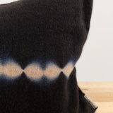 Suzusan Home Pillows Nuisuji Shibori Cashmere Knit Cushion in Black Black/Light Coffee / 16" X 24"