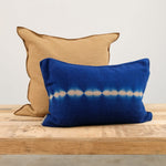 Suzusan Home Pillows Nuisuji Shibori Cashmere Knit Cushion in Dark Blue Dark Blue/Light Coffee / 16" X 24"