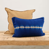 Suzusan Home Pillows Nuisuji Shibori Cashmere Knit Cushion in Dark Blue Dark Blue/Light Coffee / 16" X 24"