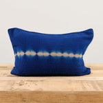 Suzusan Home Pillows Nuisuji Shibori Cashmere Knit Cushion in Dark Blue Dark Blue/Light Coffee / 16" X 24"