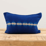 Suzusan Home Pillows Nuisuji Shibori Cashmere Knit Cushion in Dark Blue Dark Blue/Light Coffee / 16" X 24"