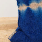 Suzusan Home Pillows Nuisuji Shibori Cashmere Knit Cushion in Dark Blue Dark Blue/Light Coffee / 16" X 24"