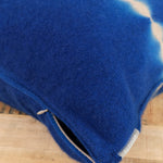 Suzusan Home Pillows Nuisuji Shibori Cashmere Knit Cushion in Dark Blue Dark Blue/Light Coffee / 16" X 24"