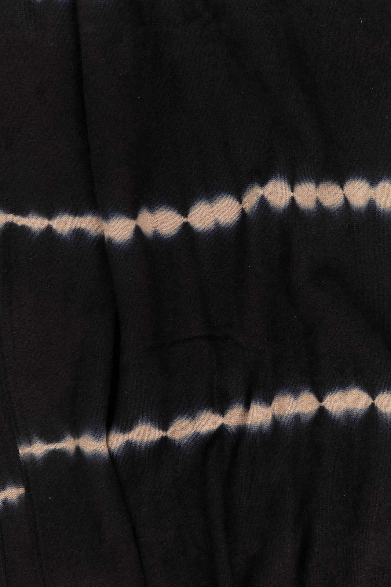 Suzusan Home Throws Nuisuji Shibori Cashmere Knit Throw in Black Black/Light Coffee / 79" L X 55" W