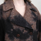  Muddy Brown Print Suzusan Tweed Half Peacoat 