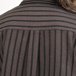 Yoke detailing on Wool Cotton Dobby Stripe Blouse