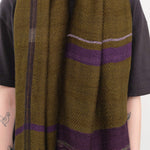 Tamaki Niime Accessories Scarves Big Roots Shawl in Aubergine Aubergine / One Size