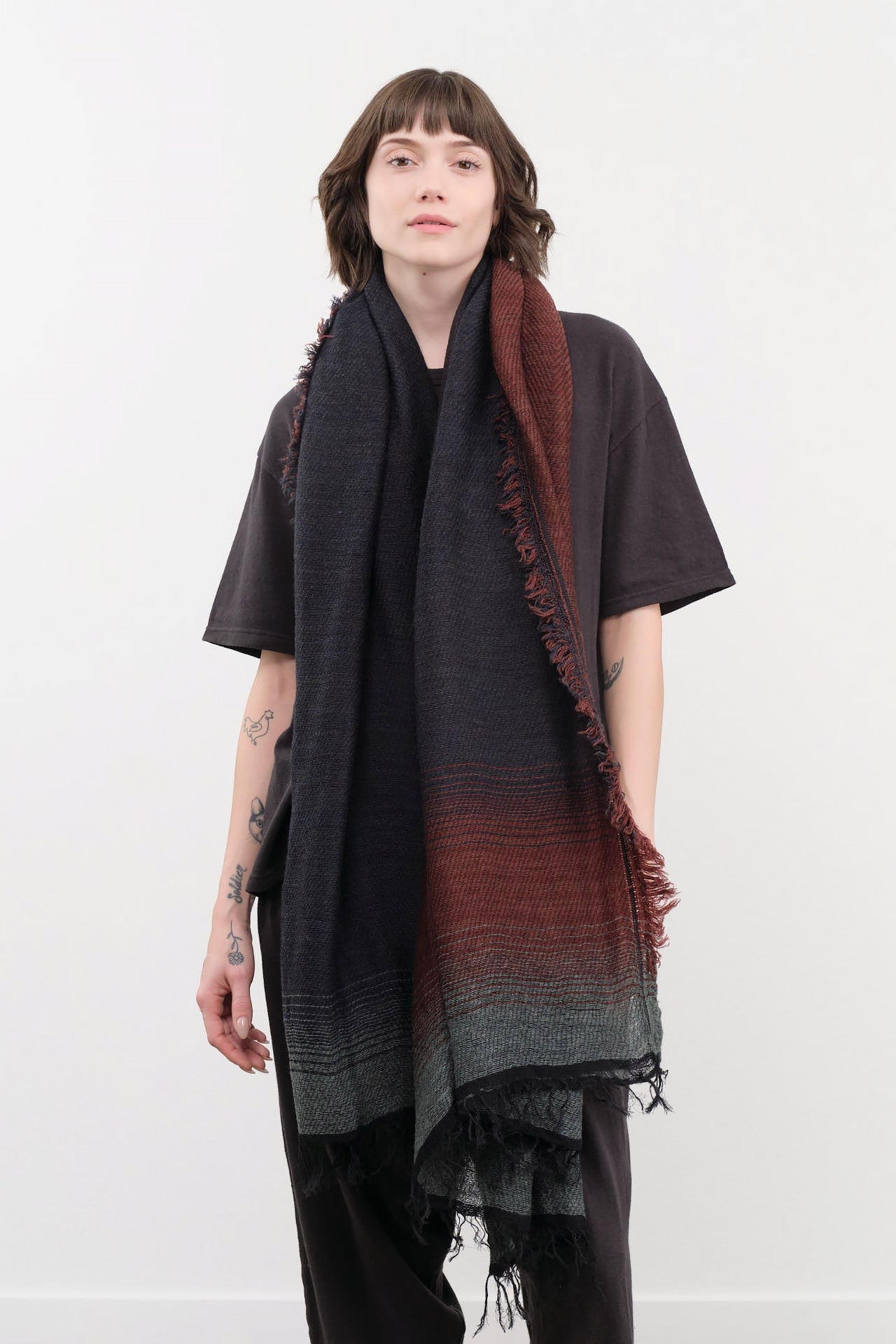 Tamaki Niime Accessories Scarves Big Roots Shawl in Dusk Dusk / One Size