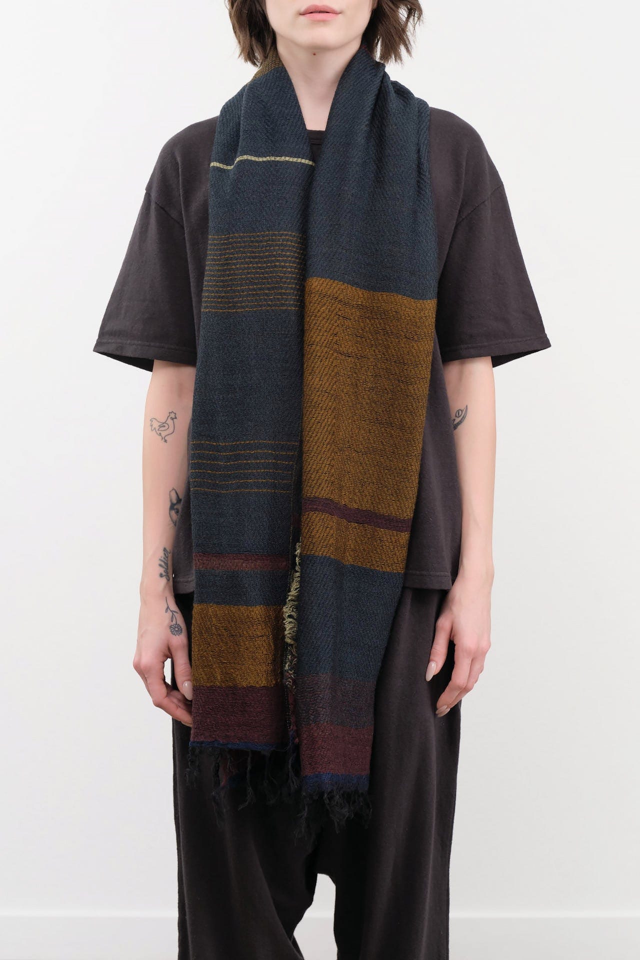 Tamaki Niime Accessories Scarves Small Roots Shawl in Fennel Fennel / One Size