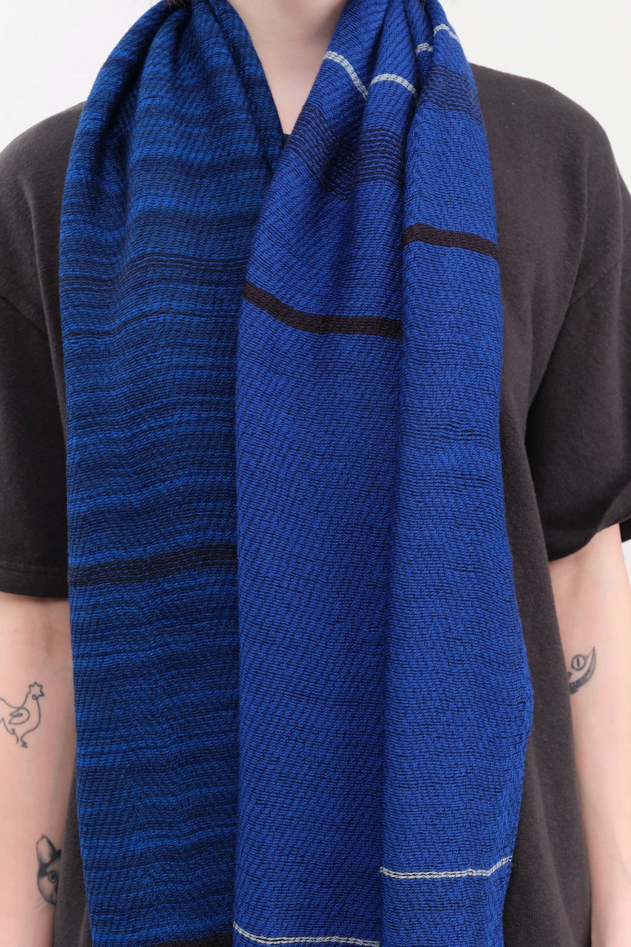 Tamaki Niime Accessories Scarves Small Roots Shawl in Lapiz Lapiz / One Size