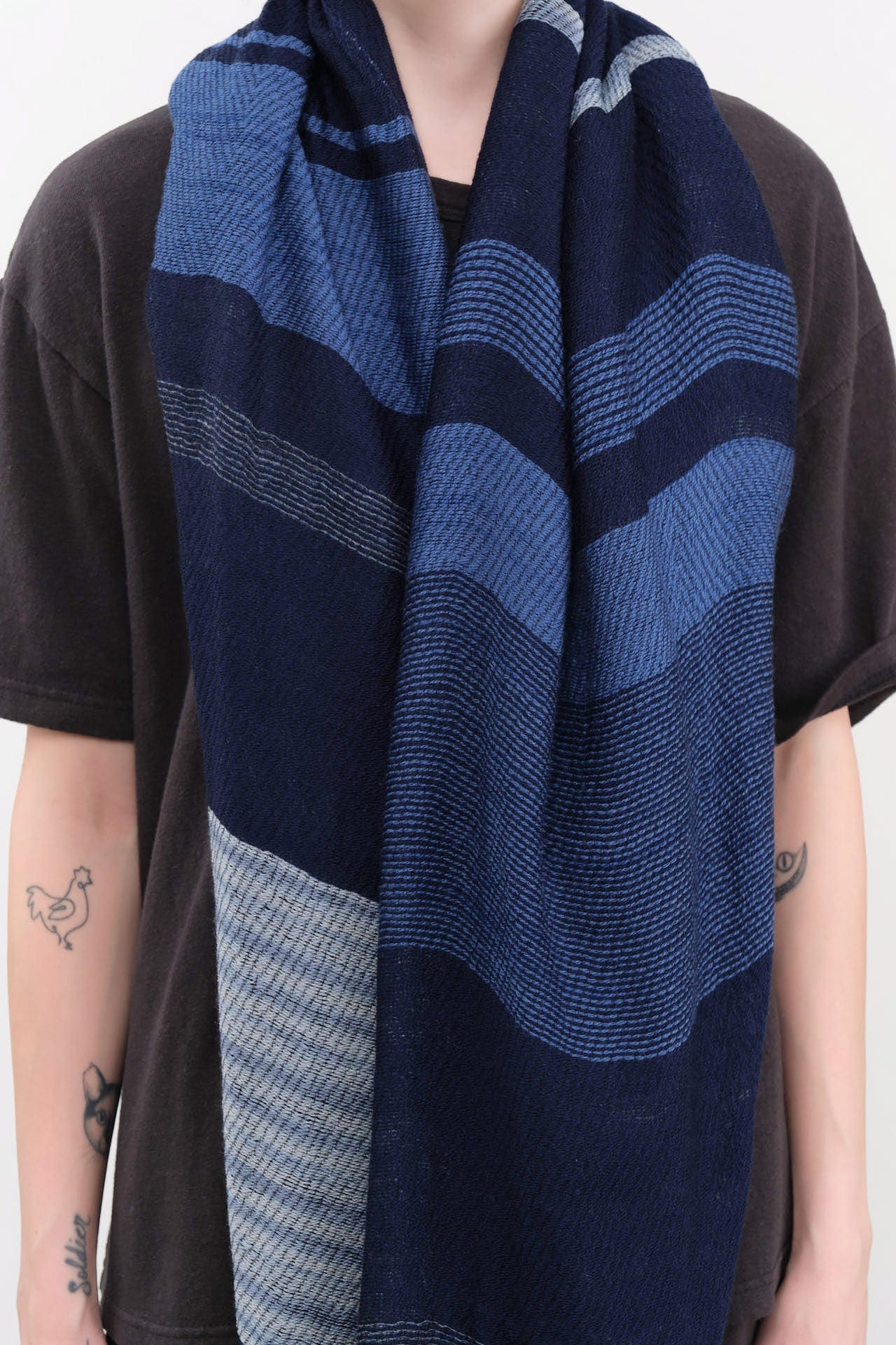 Tamaki Niime Accessories Scarves Small Roots Shawl in Mizu Mizu / One Size