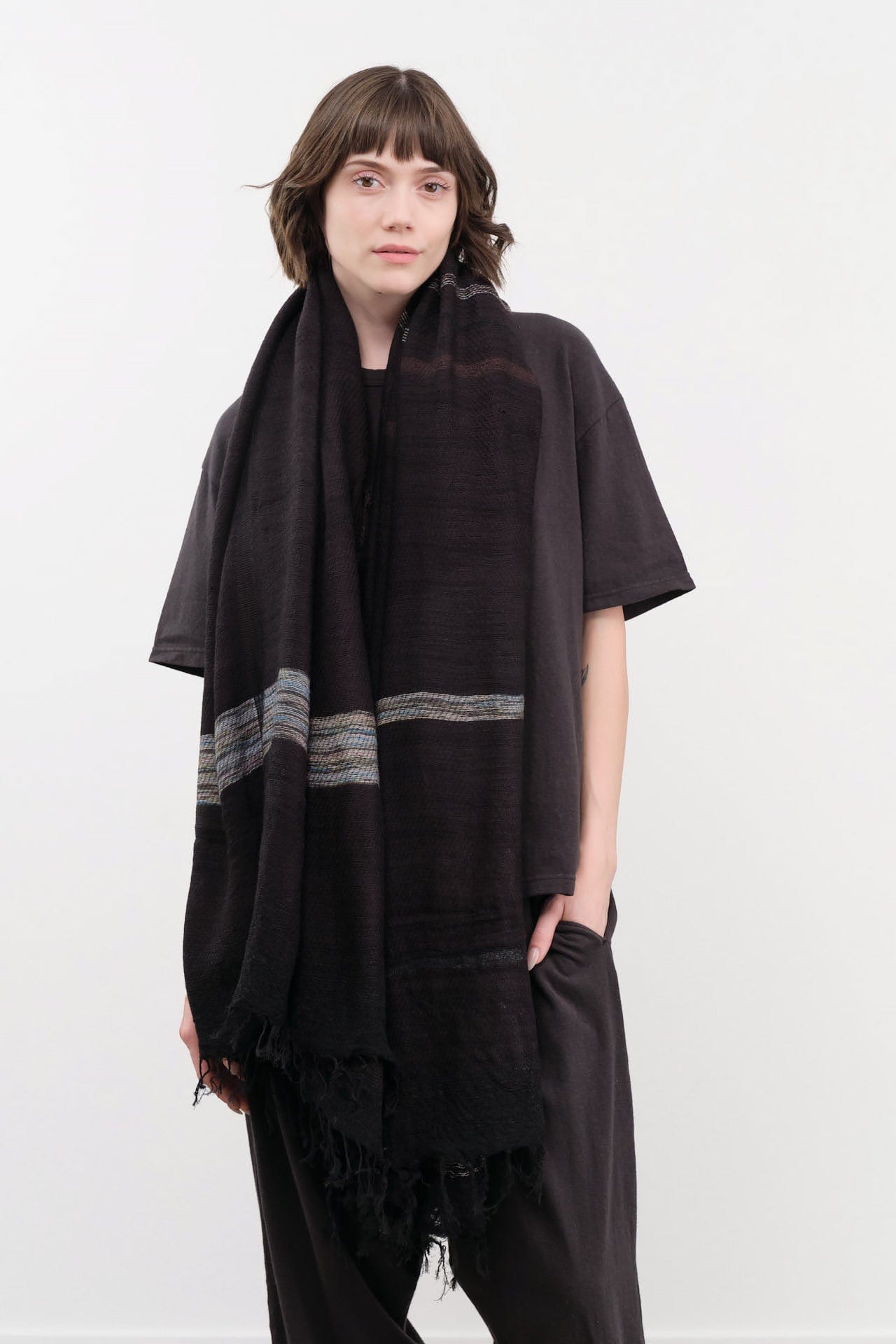 Tamaki Niime Accessories Scarves Big Roots Shawl in Orbit Orbit / One Size