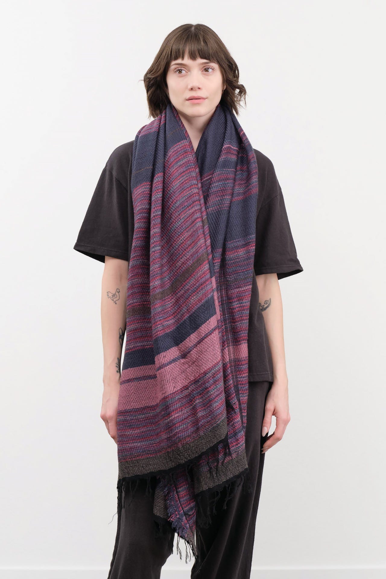 Tamaki Niime Accessories Scarves Big Roots Shawl in Sakura Sakura / One Size