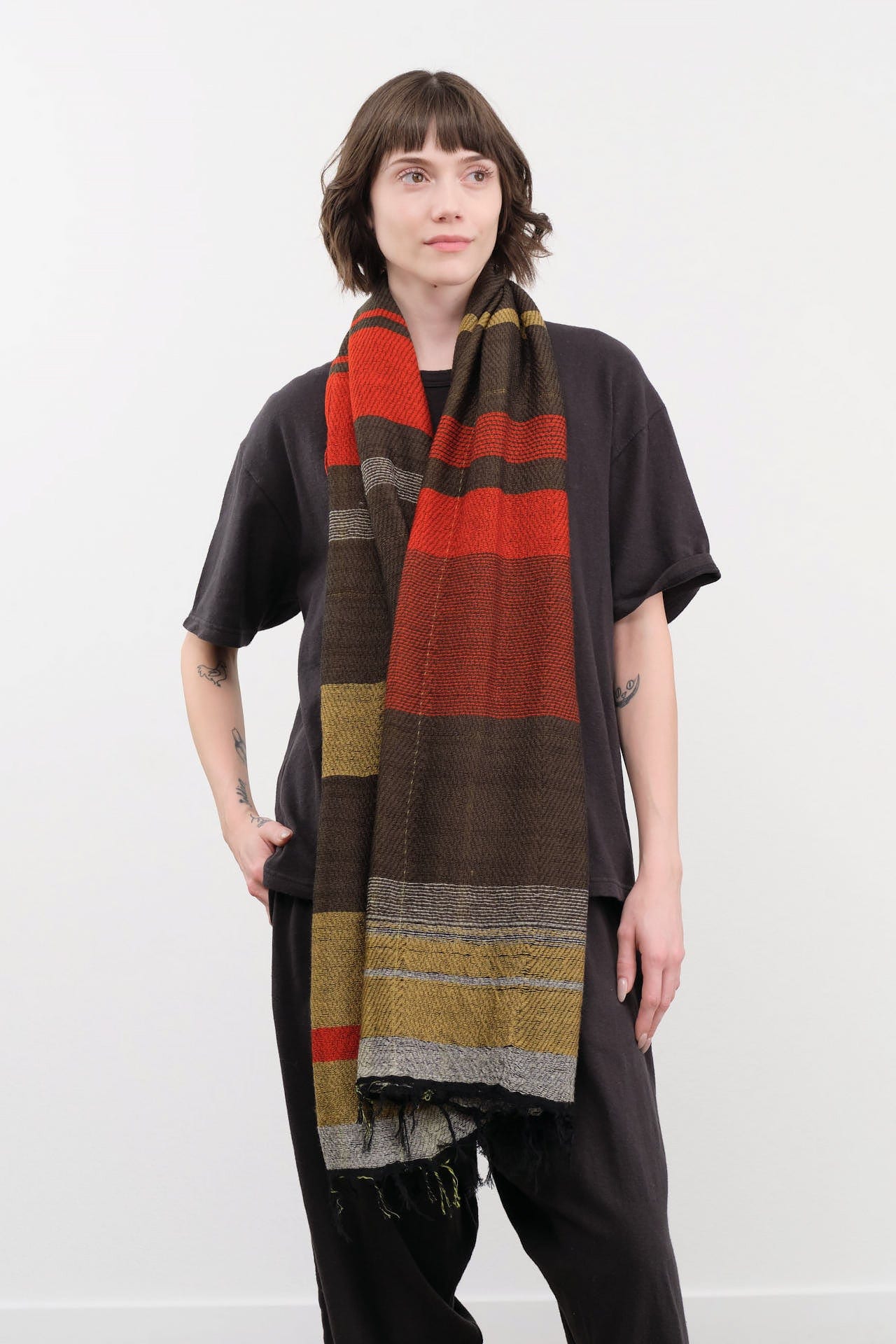 Tamaki Niime Accessories Scarves Small Roots Shawl in Field Field / One Size