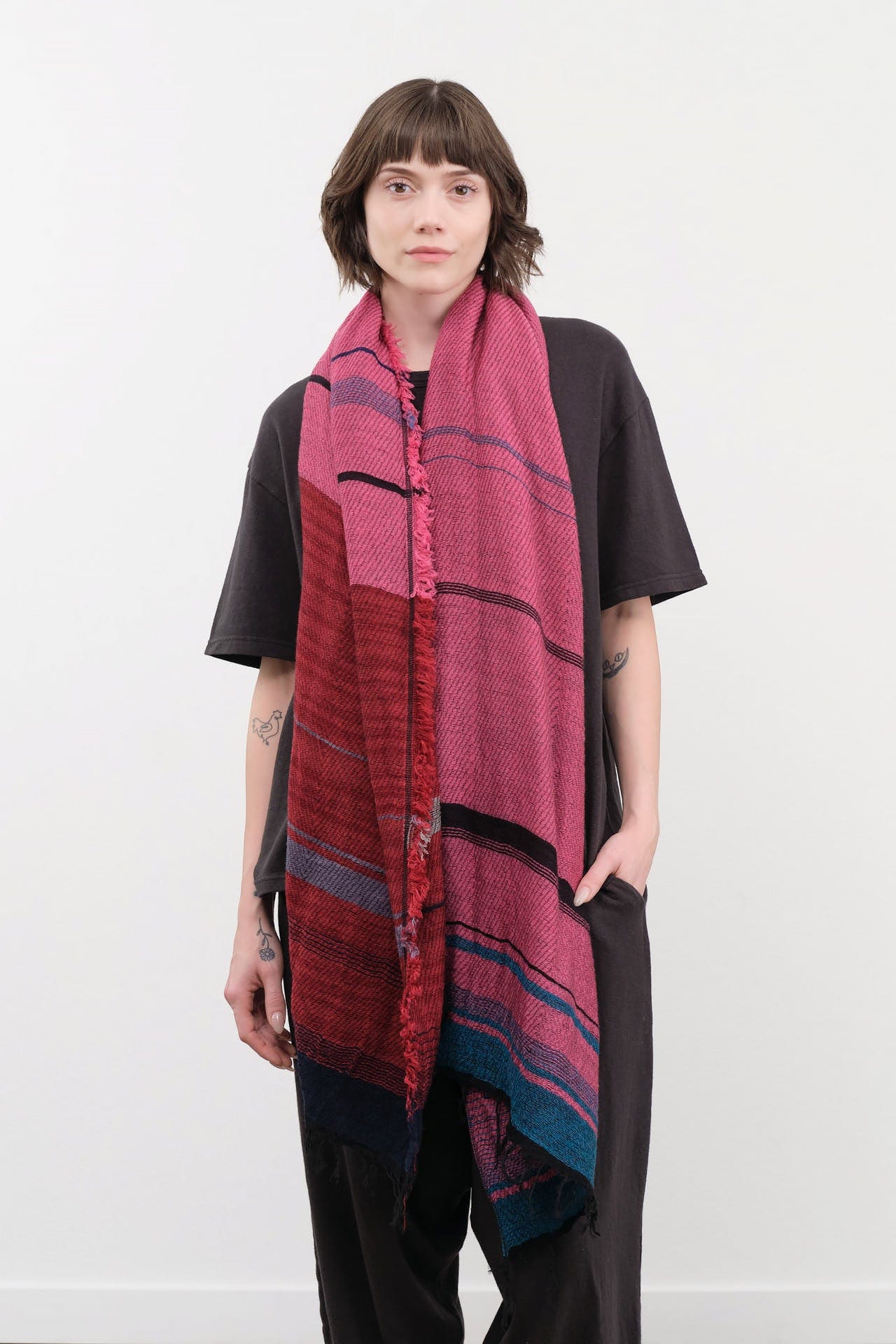 Tamaki Niime Accessories Scarves Small Roots Shawl in Rise Rise / One Size