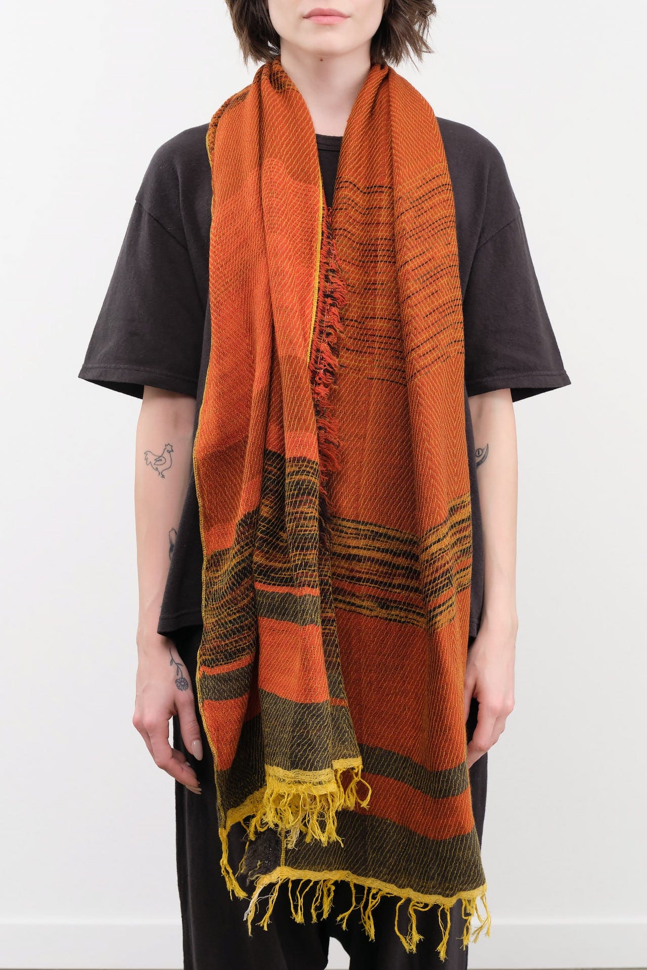 Tamaki Niime Accessories Scarves Small Roots Shawl in Umber Umber / One Size