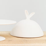 Tina Frey Designs Lapin Large Domed Cake Stand with Bunny Ears in White Resin