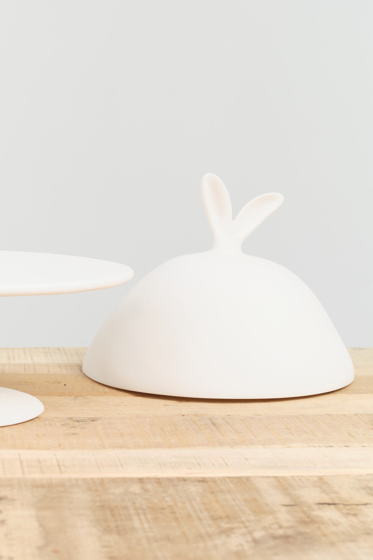 Tina Frey Designs Lapin Large Domed Cake Stand with Bunny Ears in White Resin