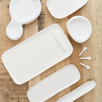 Tina Frey Designs Sculpt Large Serving Board with Cheese Spreader in White Resin