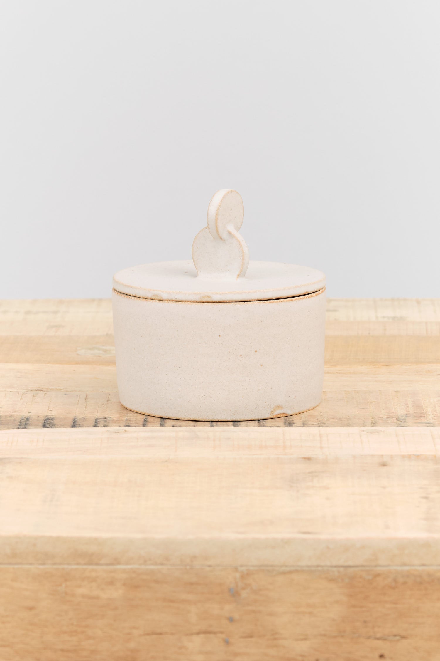 Geo Jar by Tomoro Pottery in White Ceramic